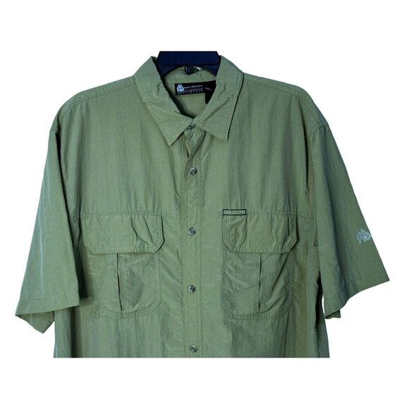 Misty Mountain Technical Performance Activewear Olive Button-Up SS Shirt Sz XL - Picture 2 of 6
